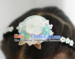 Traditional Korean Hair Accessories Shell Butterfly Flowers Hair Clasp, Asian Korean Hanbok Fashion Headwear Headband for Kids