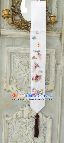 Traditional Korean Accessories Embroidered Waist Pendant, Asian Korean Fashion Wedding Tassel Waist Decorations for Women