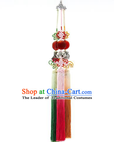 Korean National Accessories Bride Wedding Chinese Knots Waist Pendant, Asian Korean Hanbok Tassel Waist Decorations for Women
