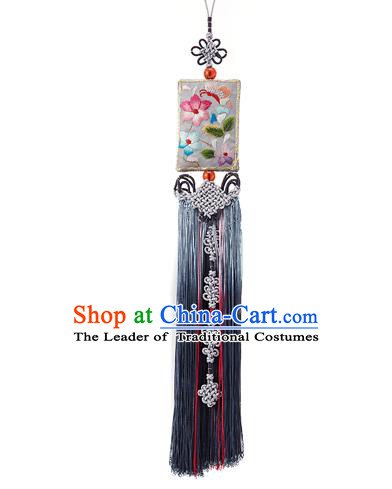 Korean National Accessories Bride Wedding Embroidered Waist Pendant, Asian Korean Hanbok Tassel Waist Decorations for Women