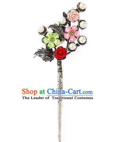 Korean National Wedding Hair Accessories Bride Hair Clip, Korean Hanbok Fashion Palace Hairpins for Women