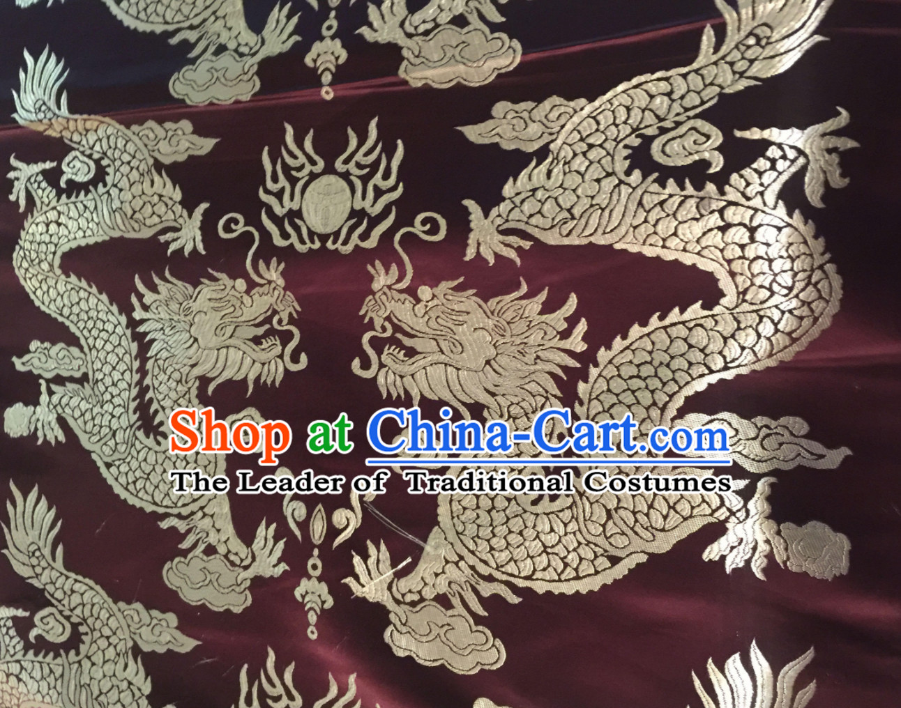 Coffee Asian Chinese Royal Palace Style Traditional Dragon Pattern Design Brocade Fabric Silk Fabric Chinese Fabric Asian Material