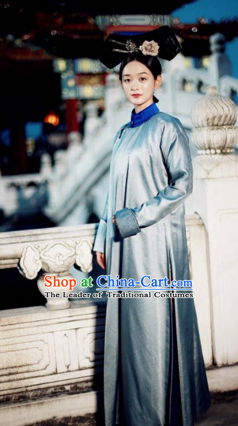 Traditional Ancient Chinese Qing Dynasty Imperial Consort Costume, Chinese Manchu Palace Lady Embroidered Clothing for Women