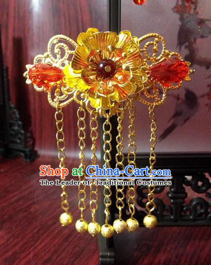 Traditional Chinese Ancient Classical Hair Accessories Princess Hair Stick Bride Tassel Step Shake Hairpins for Women
