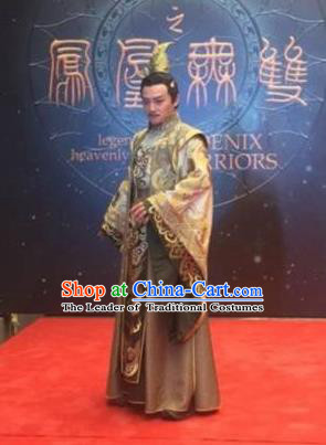 Traditional Chinese Southern and Northern Dynasties Emperor Costume, Chinese Ancient Majesty Embroidered Robe Clothing for Men