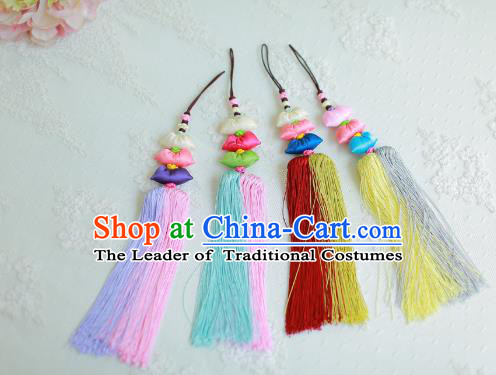 Traditional Korean Accessories Embroidered Waist Pendant, Asian Korean Fashion Wedding Tassel Waist Decorations for Kids