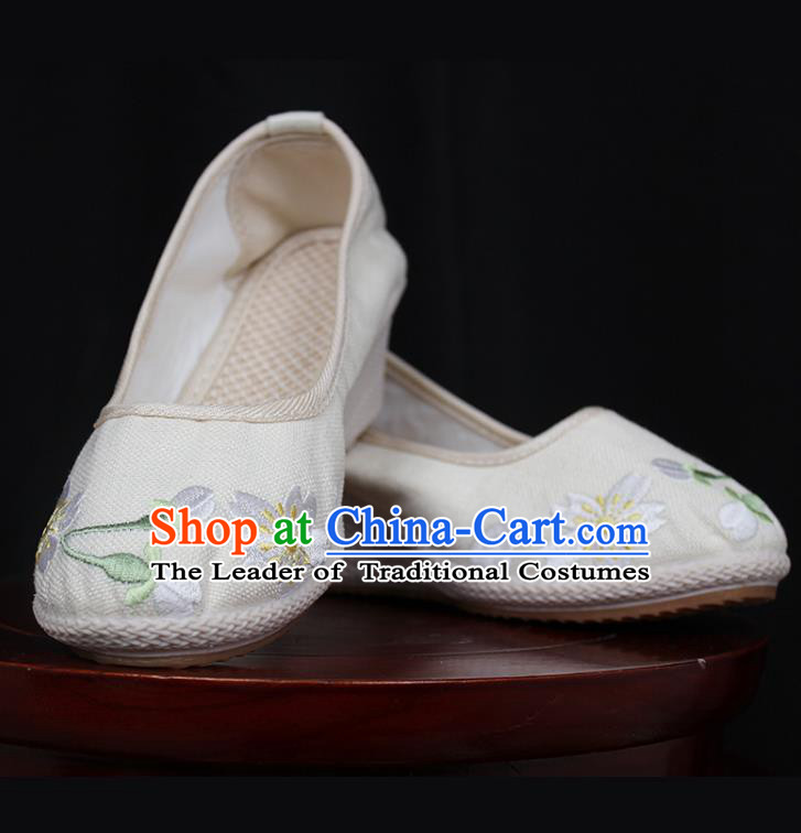 Asian Chinese Shoes Wedding Shoes Princess Shoes, Traditional China Handmade Hanfu Shoes Embroidered Shoes
