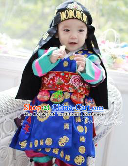 Traditional Korean Hair Accessories Palace Prince Black Hats, Asian Korean National Fashion Children Headwear for Boys