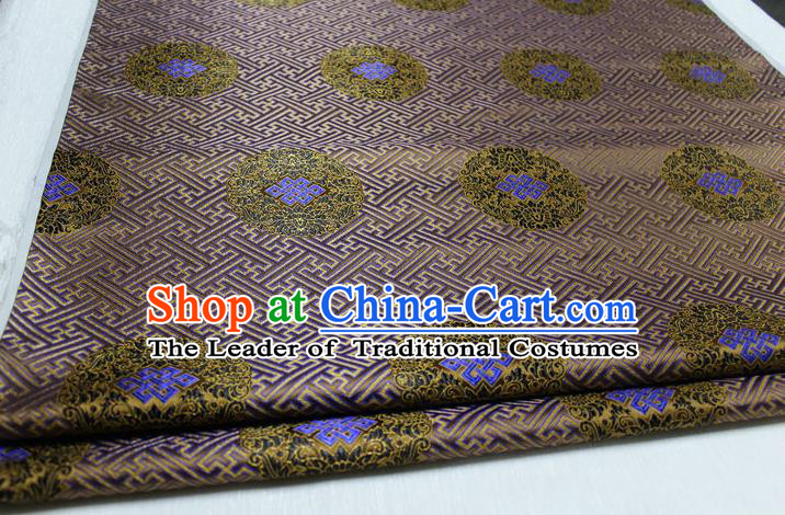 Chinese Traditional Royal Palace Pattern Mongolian Robe Bronze Tapestry Cheongsam Brocade Fabric, Chinese Ancient Costume Satin Hanfu Tang Suit Material