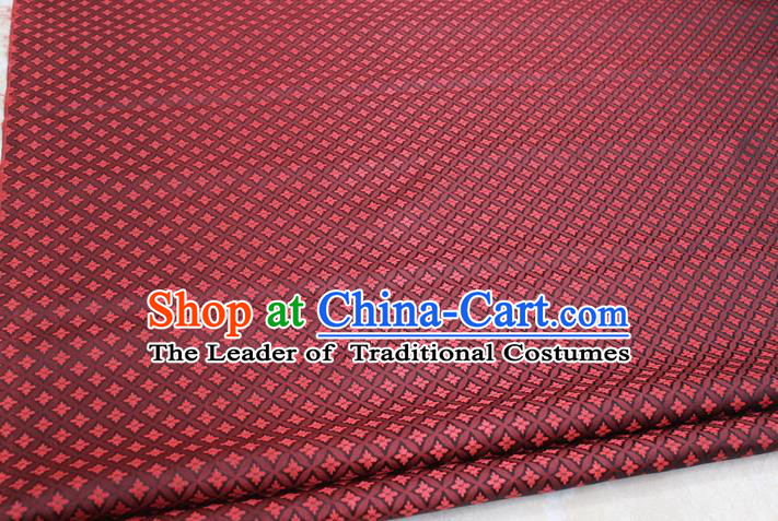 Chinese Traditional Ancient Costume Palace Flowers Pattern Purplish Red Brocade Tang Suit Satin Cheongsam Fabric Hanfu Material