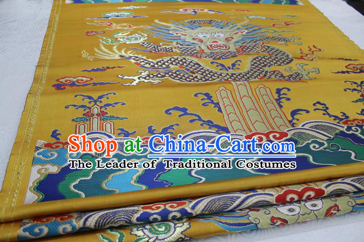 Chinese Traditional Ancient Costume Royal Palace Dragon Pattern Mongolian Robe Brocade Satin Fabric Hanfu Material