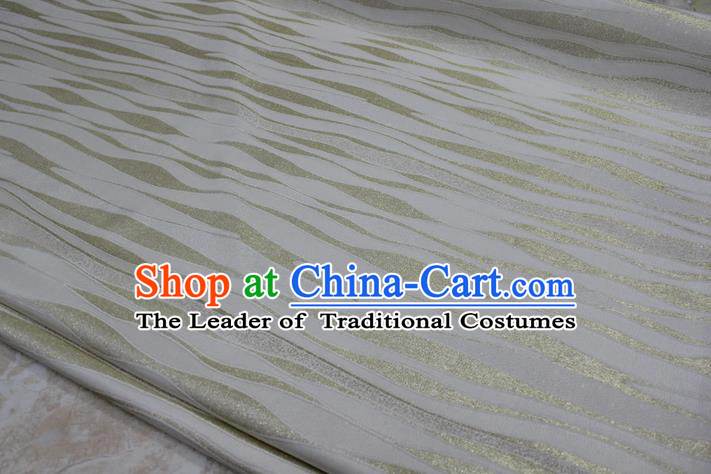 Chinese Traditional Clothing Mongolian Robe Tang Suit White Brocade Ancient Costume Palace Pattern Satin Fabric Hanfu Material