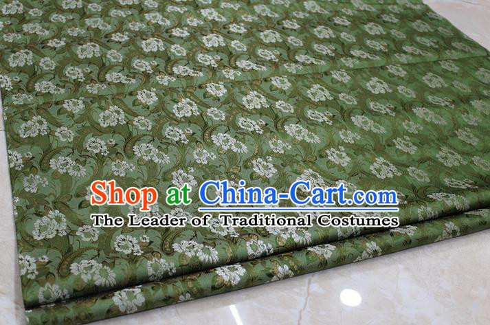 Chinese Traditional Wedding Cheongsam Ancient Costume Green Brocade Palace Pattern Tang Suit Satin Fabric Hanfu Material