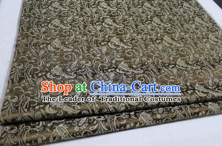 Chinese Traditional Clothing Palace Pattern Tang Suit Bronze Brocade Ancient Costume Mongolian Robe Satin Fabric Hanfu Material