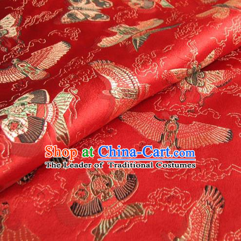 Chinese Traditional Royal Palace Kite Pattern Design Red Brocade Fabric Ancient Costume Tang Suit Cheongsam Hanfu Material