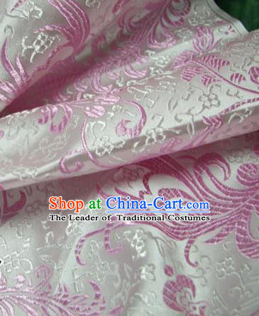 Chinese Traditional Royal Palace Pink Ombre Flowers Pattern Design Hanfu Brocade Fabric Ancient Costume Tang Suit Cheongsam Material