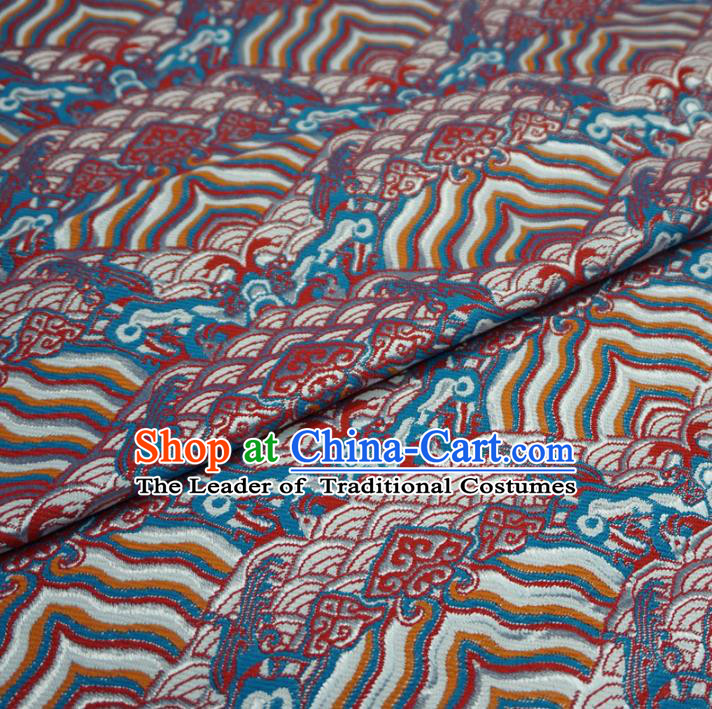 Chinese Traditional Palace Sea Cliff Pattern Hanfu Brocade Fabric Ancient Costume Tang Suit Cheongsam Material