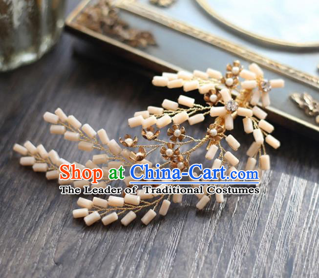 Chinese Traditional Bride Hair Accessories Baroque Wedding Beads Hair Stick for Women
