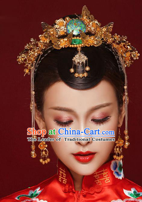 Chinese Hair Jewelry Accessories Xiuhe Suit Hairpins Headwear Headdress Hair Crown for Women