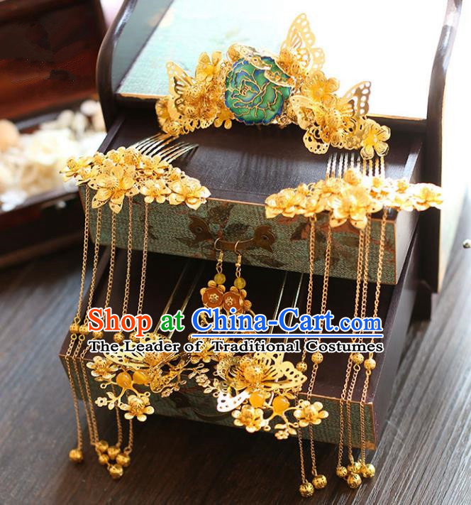 Chinese Hair Jewelry Accessories Xiuhe Suit Hairpins Headwear Headdress Hair Crown for Women