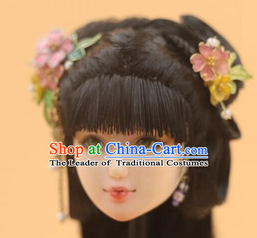 Chinese Traditional Silk Figurine Doll Hair Accessories Hairpins Headwear