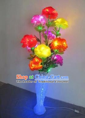 Chinese Traditional Electric LED Lantern Desk Lamp Home Decoration Colorful Flowers Lights