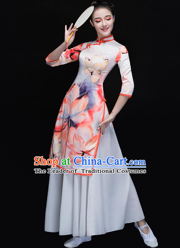 Traditional Chinese Yangge Fan Dancing Costume Modern Dance Dress Clothing