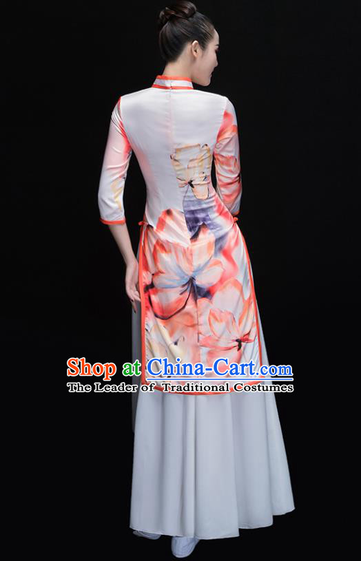 Traditional Chinese Yangge Fan Dancing Costume Modern Dance Dress Clothing