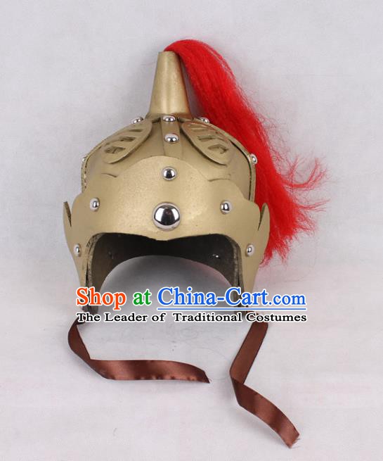 Asian Chinese Beijing Opera General Hats, Traditional China Peking Opera Soldier Helmet Headwear