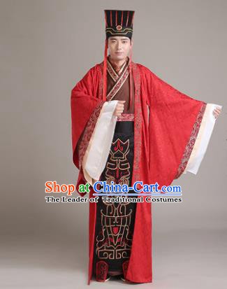 Traditional Chinese Han Dynasty Bridegroom Wedding Costume, China Ancient Minister Hanfu Clothing for Men