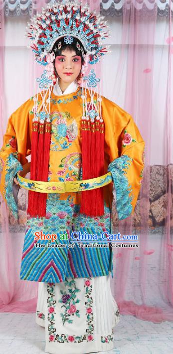 Chinese Beijing Opera Actress Costume Embroidered Robe, China Peking Opera Imperial Concubine Clothing and Phoenix Coronet
