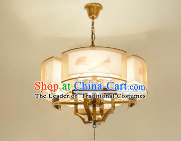 Traditional Chinese Handmade Sheepskin Printing Lotus Golden Palace Lantern China Ceiling Palace Lamp
