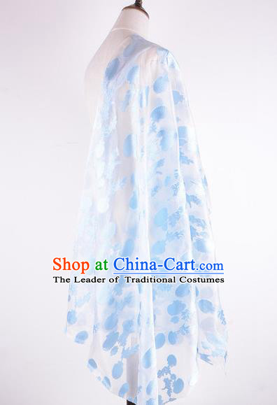 Chinese Traditional Costume Royal Palace Jacquard Weave Shell White Brocade Fabric, Chinese Ancient Clothing Drapery Hanfu Cheongsam Material