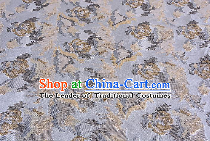 Chinese Traditional Costume Royal Palace Light Golden Brocade Fabric, Chinese Ancient Clothing Drapery Hanfu Cheongsam Material