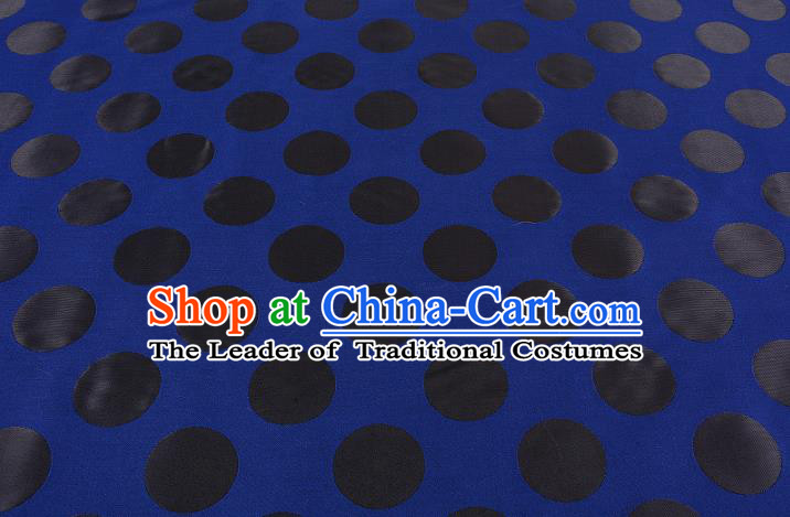 Chinese Traditional Costume Royal Palace Pattern Blue Brocade Fabric, Chinese Ancient Clothing Drapery Hanfu Cheongsam Material