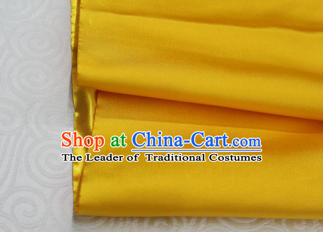 Chinese Traditional Royal Palace Mongolian Robe Golden Satin Brocade Fabric, Chinese Ancient Costume Drapery Hanfu Cheongsam Material