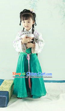 Traditional Ancient Chinese Imperial Princess Children Costume, Chinese Tang Dynasty Little Girls Dress, Cosplay Chinese Princess Hanfu Clothing for Kids