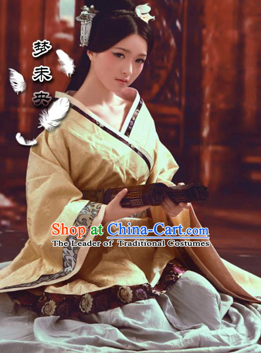 Traditional Ancient Chinese Female Costume, Elegant Hanfu Clothing Chinese Han Dynasty Imperial Princess Clothing for Women