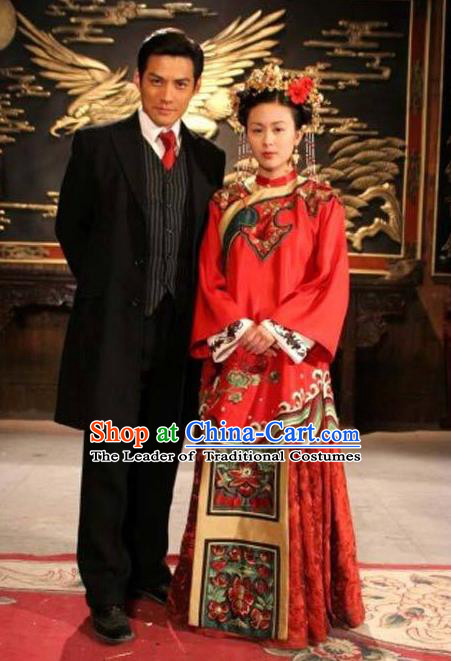 Ancient Chinese Costume Xiuhe Suits Chinese Wedding Dress Red Ancient Longfeng Flown Bride Toast Cheongsam for Women