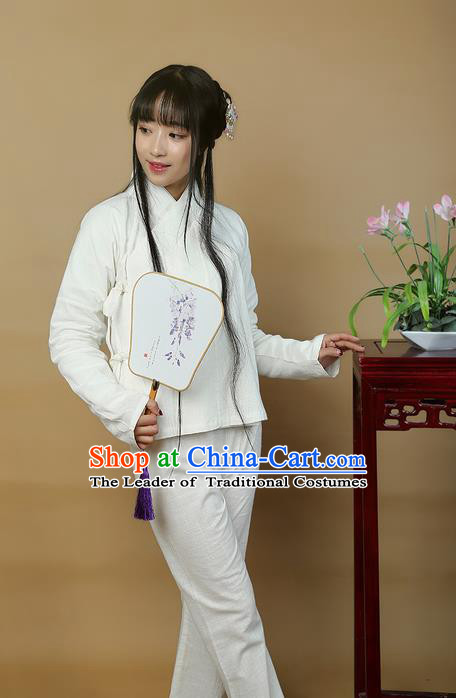 Traditional Ancient Chinese Female Costume Blouse and Pants Underpants Complete Set, Elegant Hanfu Underpants Clothing Chinese Ming Dynasty Palace Lady Clothing for Women