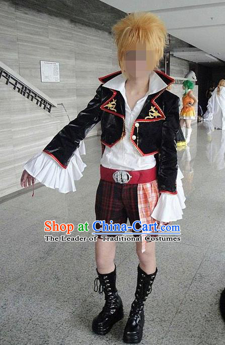 Classical Cartoon Character Swordsman Uniform Game Role Swordmen Costumes Complete Set for Men