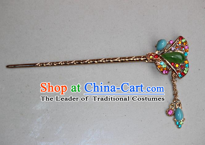Traditional Chinese Miao Ethnic Minority Palace Hair Jewelry Accessories, Hmong Handmade Tassel Hairpins, Miao Ethnic Jewelry Accessories Hair Claw for Women