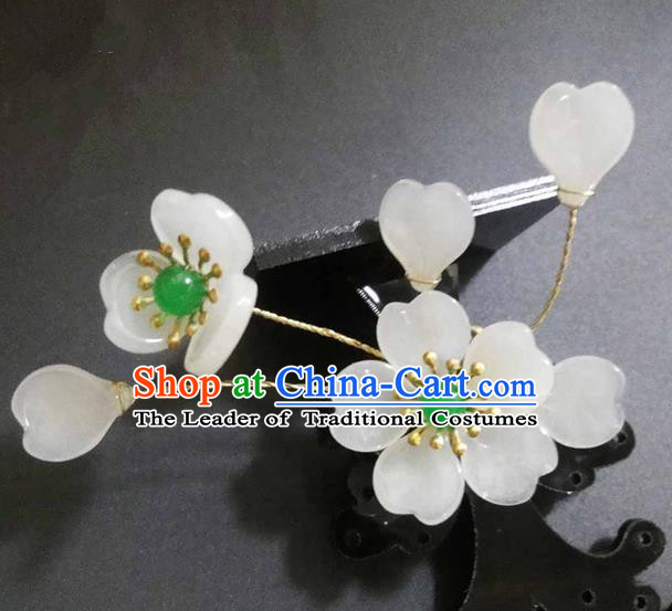 Traditional Handmade Chinese Ancient Classical Hair Accessories Barrettes Hairpin, Flowers Tassel Headdress Hair Jewellery, Hair Fascinators Hairpins for Women