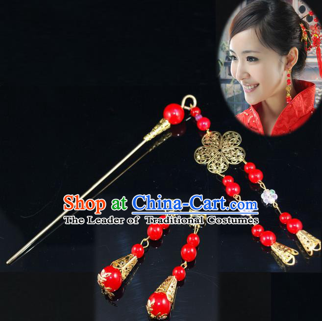 Traditional Handmade Chinese Ancient Classical Hair Accessories Barrettes Hairpin, Blueing Hair Sticks Hair Jewellery, Hair Fascinators Hairpins and Earrings for Women