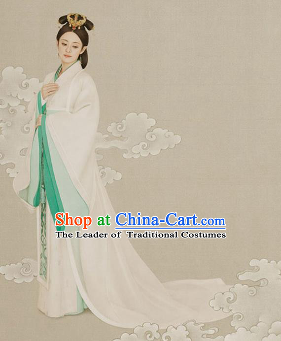 Traditional Ancient Chinese Imperial Emperess Costume Complete Set, Chinese Han Dynasty Emperess Wedding Dress, Cosplay Chinese Imperial Princess Embroidered Clothing for Women