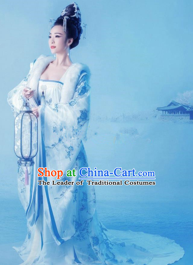 Traditional Ancient Chinese Imperial Emperess Costume, Chinese Tang Dynasty Princess Dress, Cosplay Lady Yang Chinese Imperial Consort Clothing for Women