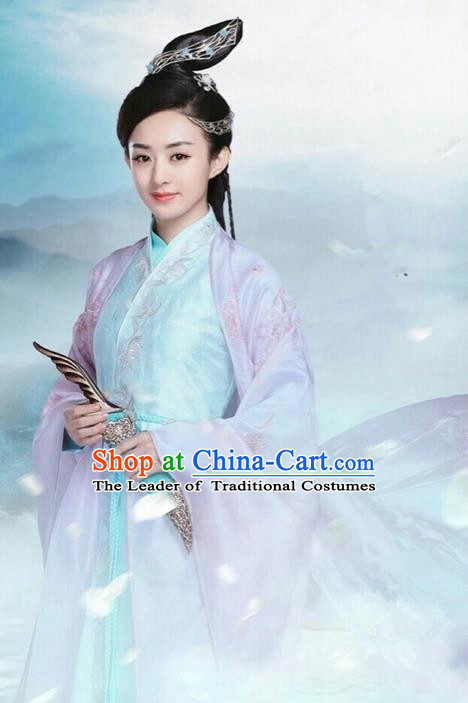 Traditional Ancient Chinese Swordswoman Costume, Chinese Han Dynasty Fairy Dress, Cosplay Game Character Chinese Peri Princess Pink Clothing for Women