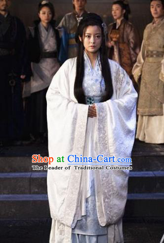 Traditional Ancient Chinese Imperial Princess Costume, Chinese Han Dynasty Young Lady Dress, Cosplay Chinese Peri Princess Embroidered Hanfu Clothing for Women
