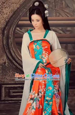 Traditional Ancient Chinese Imperial Consort Costume, Chinese Tang Dynasty Lady Dress, Cosplay Chinese Imperial Concubine Clothing Hanfu for Women
