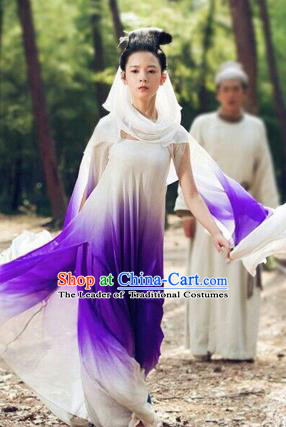 Traditional Ancient Chinese Swordswoman Costume, Chinese Han Dynasty Fairy Dress, Cosplay Game Character Chinese Peri Clothing for Women